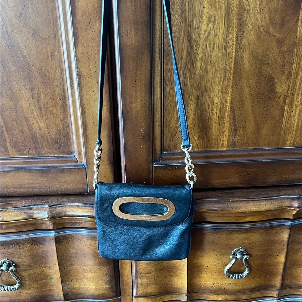 Michael Kors Black Crossbody Bag with Gold Chain